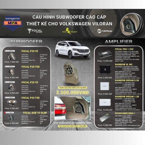 Volkswagen Viloran: Cấu hình loa Subwoofer Cao Cấp