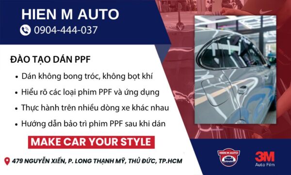 Khóa học đào tạo dán PPF-HIEN M AUTO