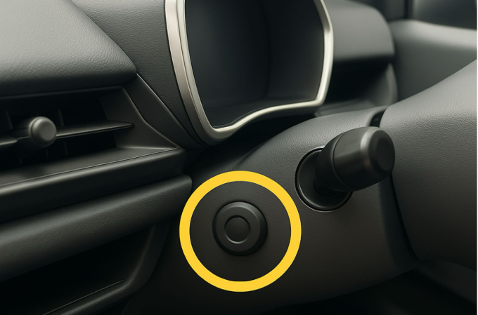 Thiết kế vị trí nút bấm khẩn cấp trên taxi điện Xanh SM