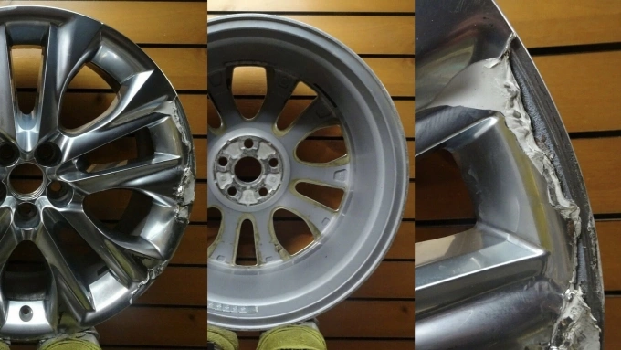 Bánh ốp chrome 20-inch Toyota Highlander bị hư hỏng