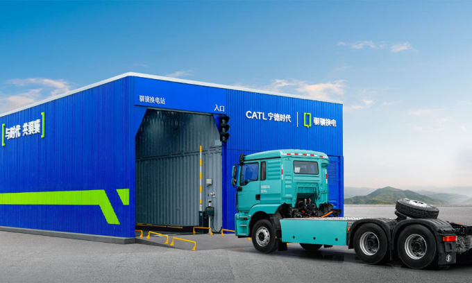 Trạm đổi pin của CATL dành cho xe tải hạng nặng chạy điện