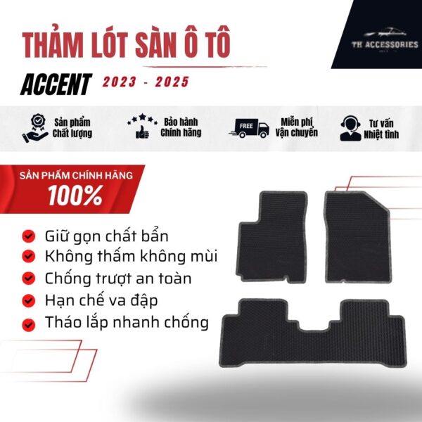 Thảm Lót Sàn Xe Accent 2023-2025 Cao Cấp - Hình ảnh 5