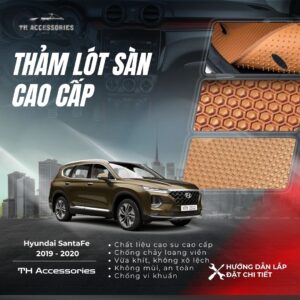 Thảm Lót Sàn Hyundai SantaFe 2019-2020 Cao Cấp