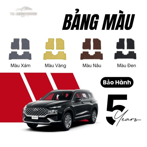 Thảm Lót Sàn Hyundai SantaFe 2021-2023: Cao Cấp, Chính Hãng | HIEN M AUTO - Hình ảnh 4
