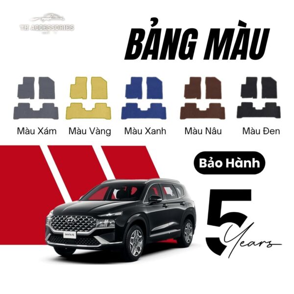 Thảm Lót Sàn Hyundai SantaFe 2021-2023: Cao Cấp, Chính Hãng | HIEN M AUTO