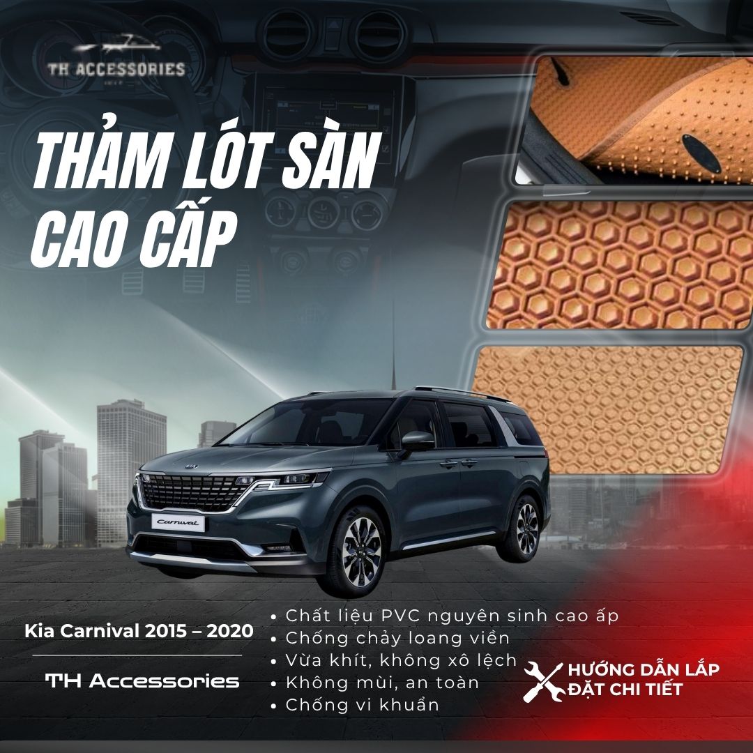 Nội thất Kia Carnival với thảm lót sàn cao cấp