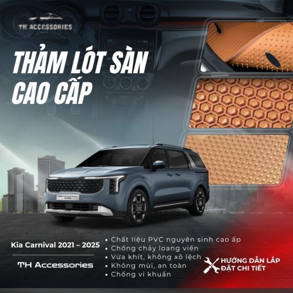 Thảm Lót Sàn Kia Carnival 2021-2025: Cao Cấp, Chính Hãng | HIEN M AUTO - Hình ảnh 2