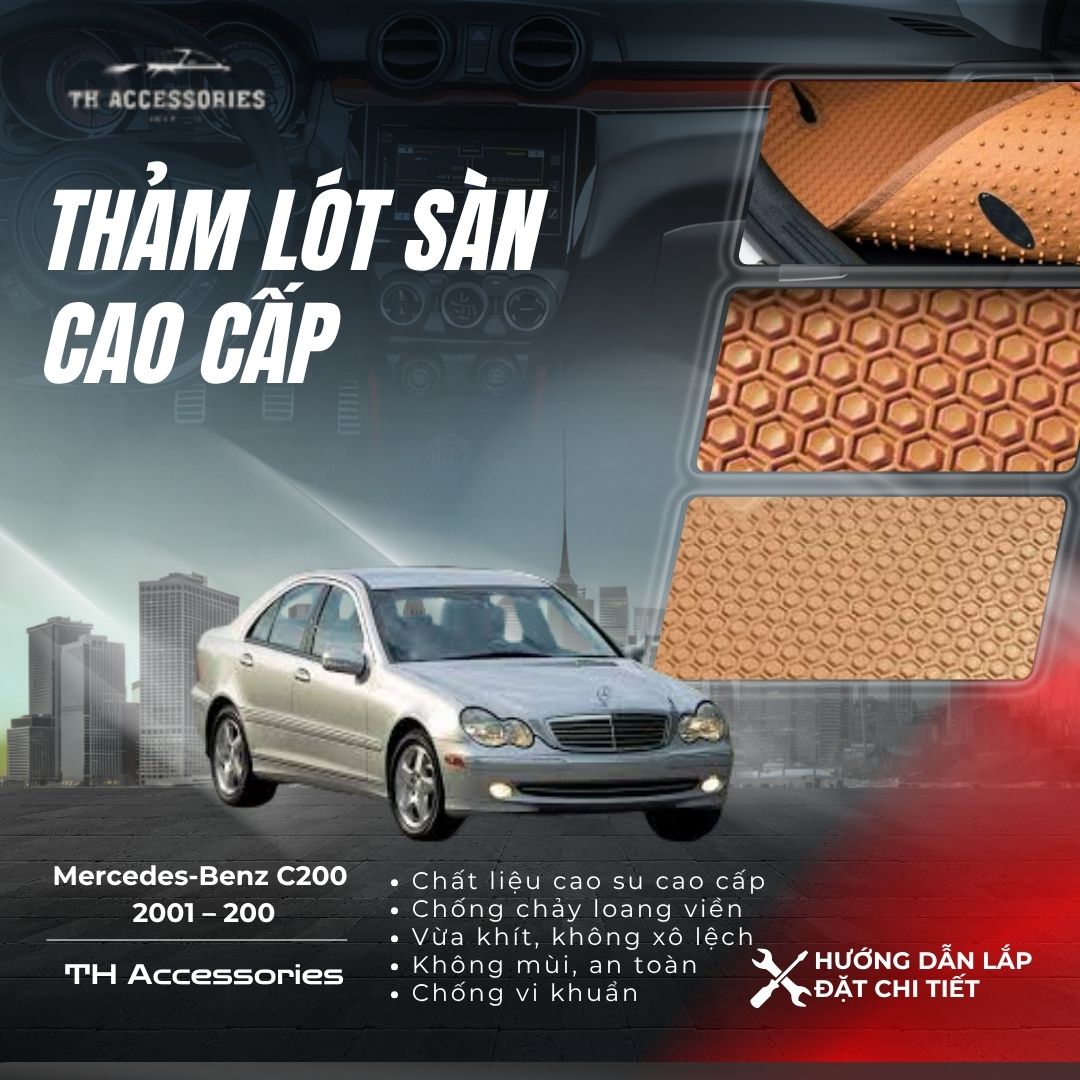 Thảm lót sàn Diamond cho Mercedes C200 2001-2002