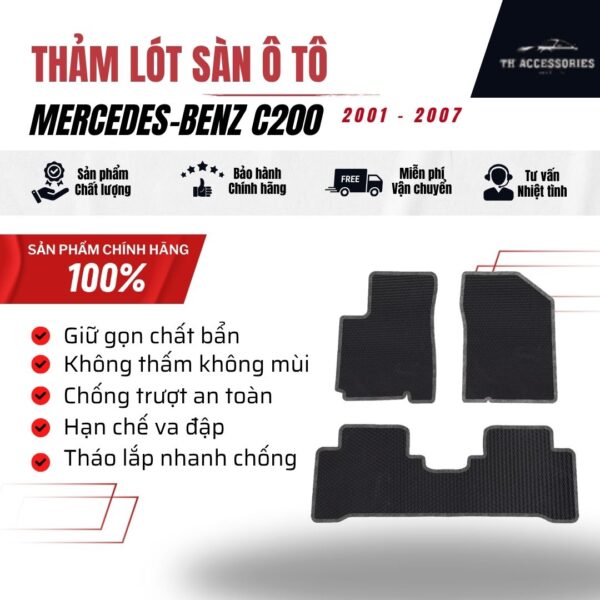 Thảm Lót Sàn Mercedes C200 2001-2002: Cao Cấp, Chuẩn Form | HIEN M AUTO - Hình ảnh 5