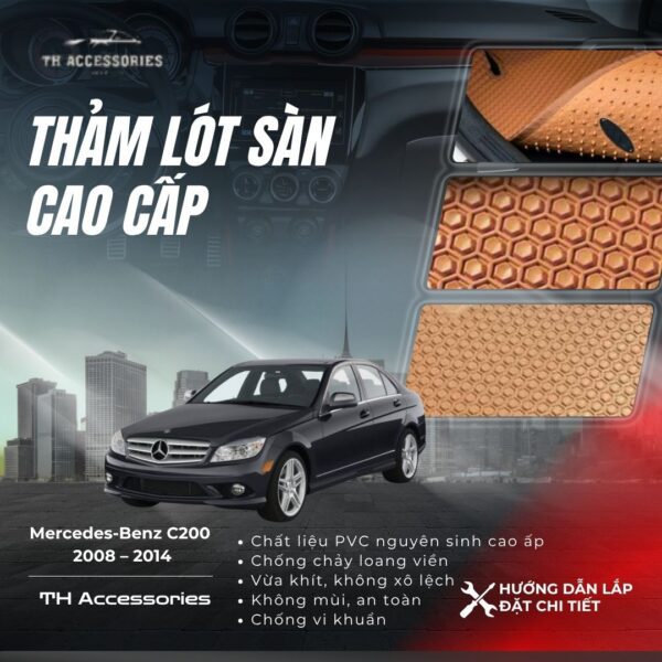 Thảm Lót Sàn Mercedes C200 2008-2014 Cao Cấp | HIEN M AUTO - Hình ảnh 2