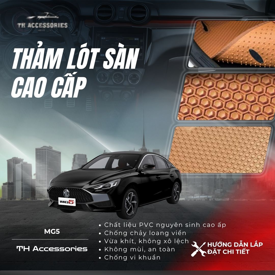 Thảm Diamond MG5 cao cấp với vật liệu PVC nguyên sinh