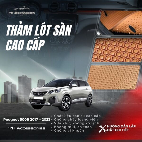 Thảm Lót Sàn Peugeot 5008 (2017-2023) Cao Cấp | HIEN M AUTO