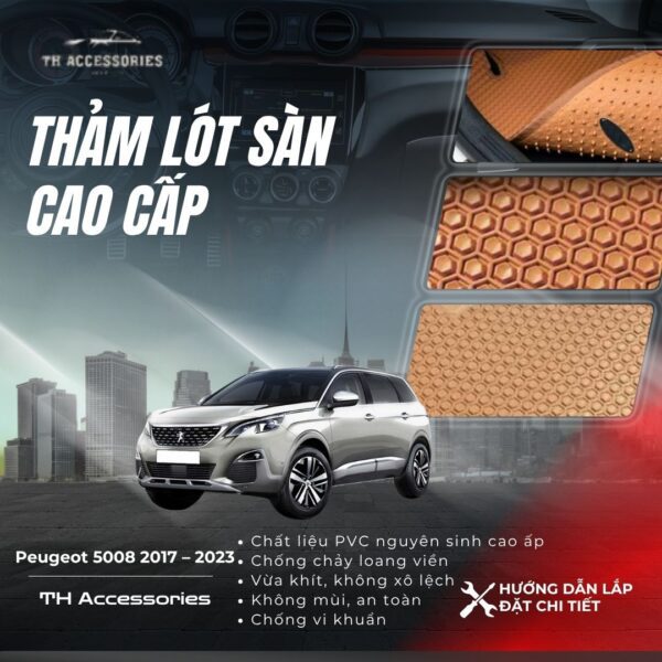 Thảm Lót Sàn Peugeot 5008 (2017-2023) Cao Cấp | HIEN M AUTO - Hình ảnh 2