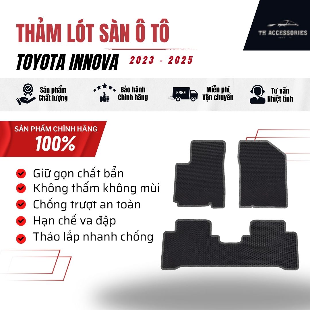 Chi tiết thảm lót sàn Diamond cho Toyota Innova 2023-2025