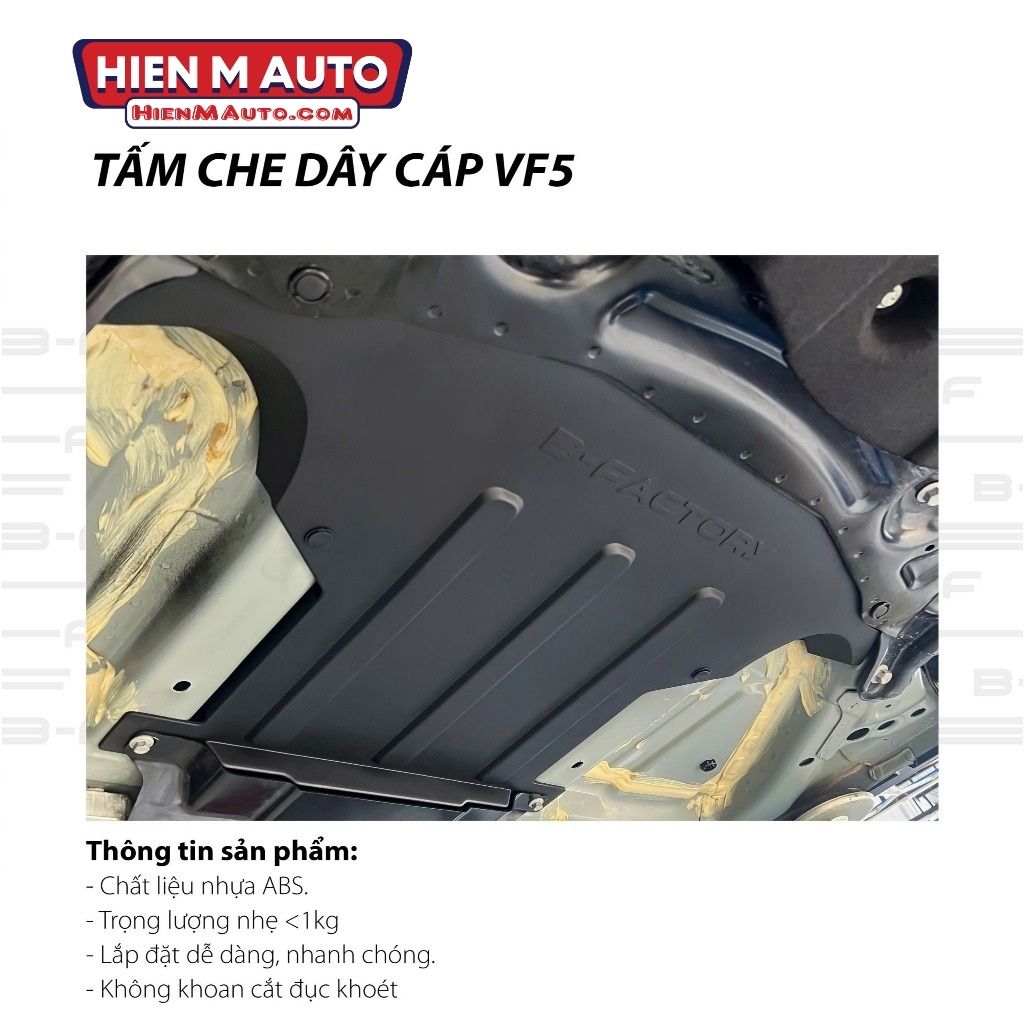 Chi tiết chất liệu nhựa ABS của tấm che dây cáp VF5 B-Factory