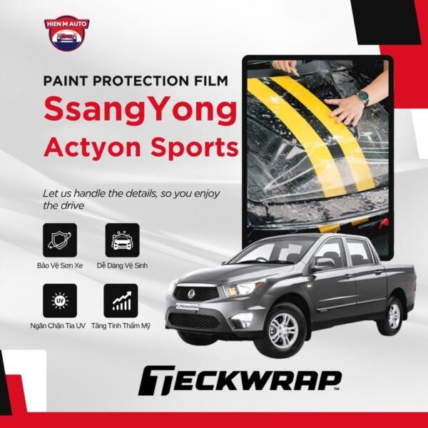 Dán PPF Teckwrap cho SsangYong Actyon Sports